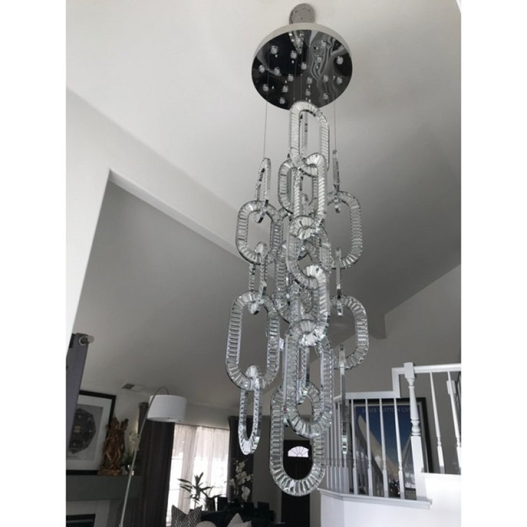 WINDFALL JEWEL 32 - Light Stainless Steel Chandelier